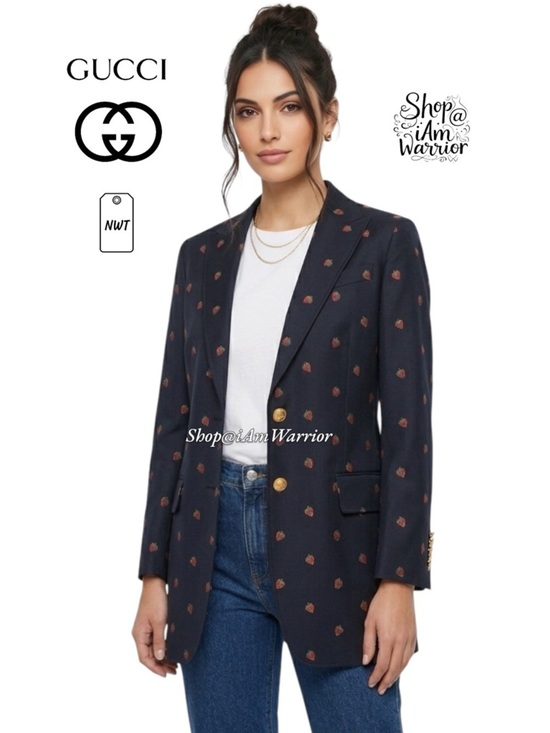Gucci Jackets & Blazers - Gucci NWT Fall 19 Fil Coupé Strawberry Alessandro Michele blazer Shop@iamwarrior